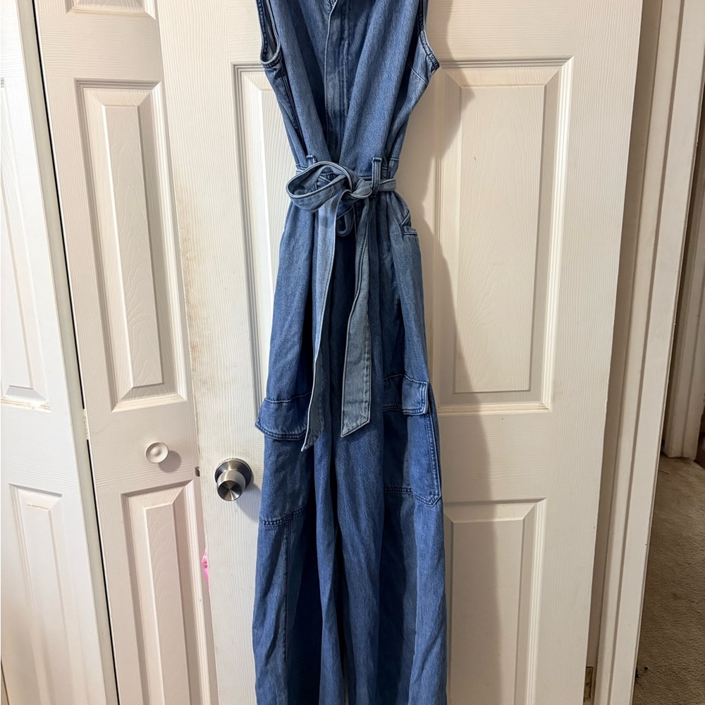 Universal Thread Sleeveless Denim Jumpsuit | Belted